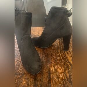 Black Women's Suede Ankle Boots - Classic High Heel Booties STUART WEITZMAN